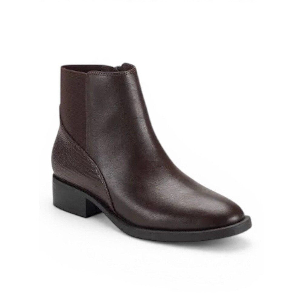 Style & Co Womens Edwinaa Gore Ankle Booties Chocolate Smooth 6M NIB